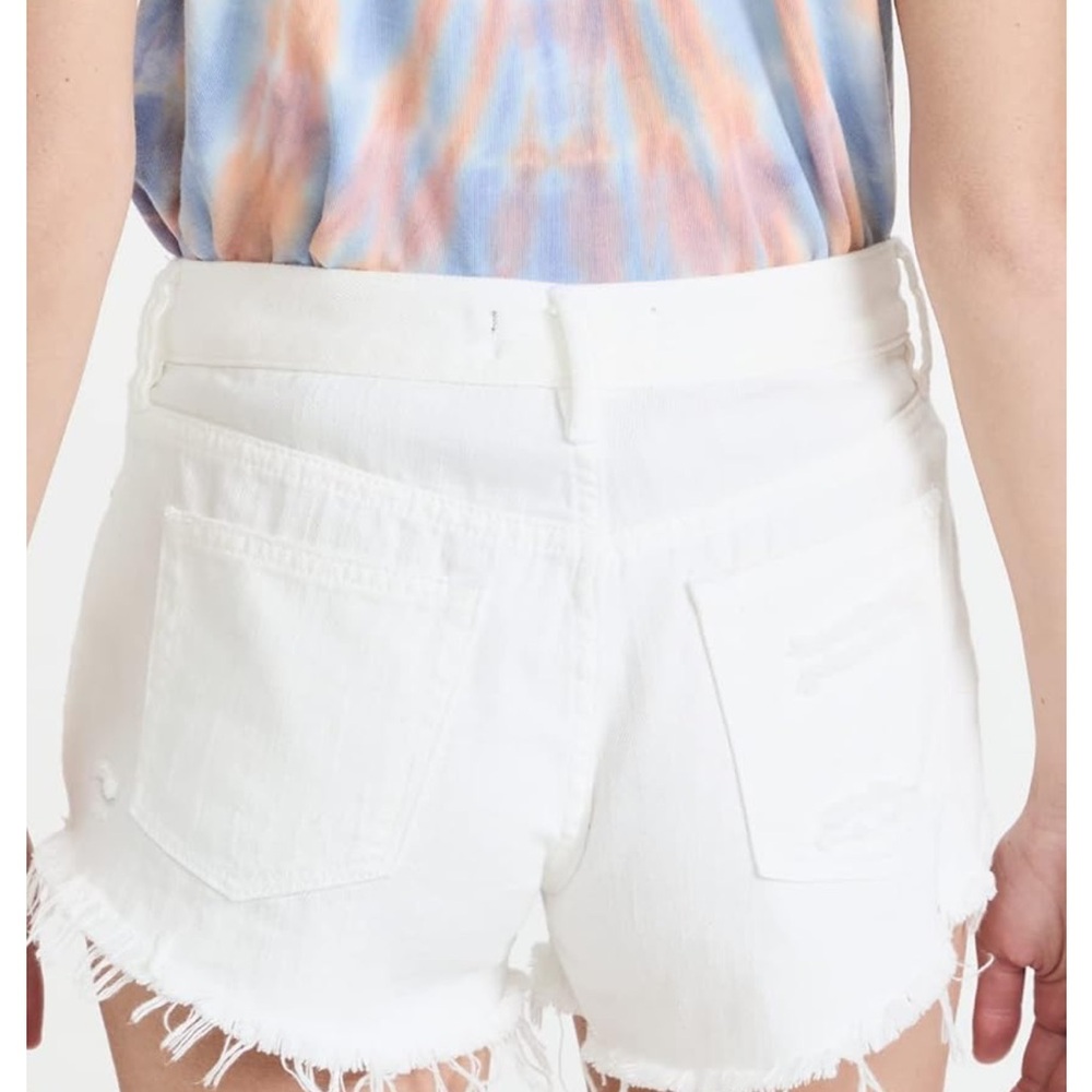 Free People Loving Good Vibrations White Cutoff Denim Shorts Boho | Size 25 - Picture 9 of 9